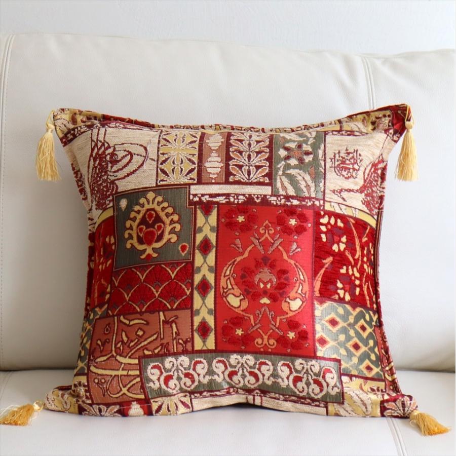 クッションカバー 45x45cm トルコデザイン シュニール素材のクッション