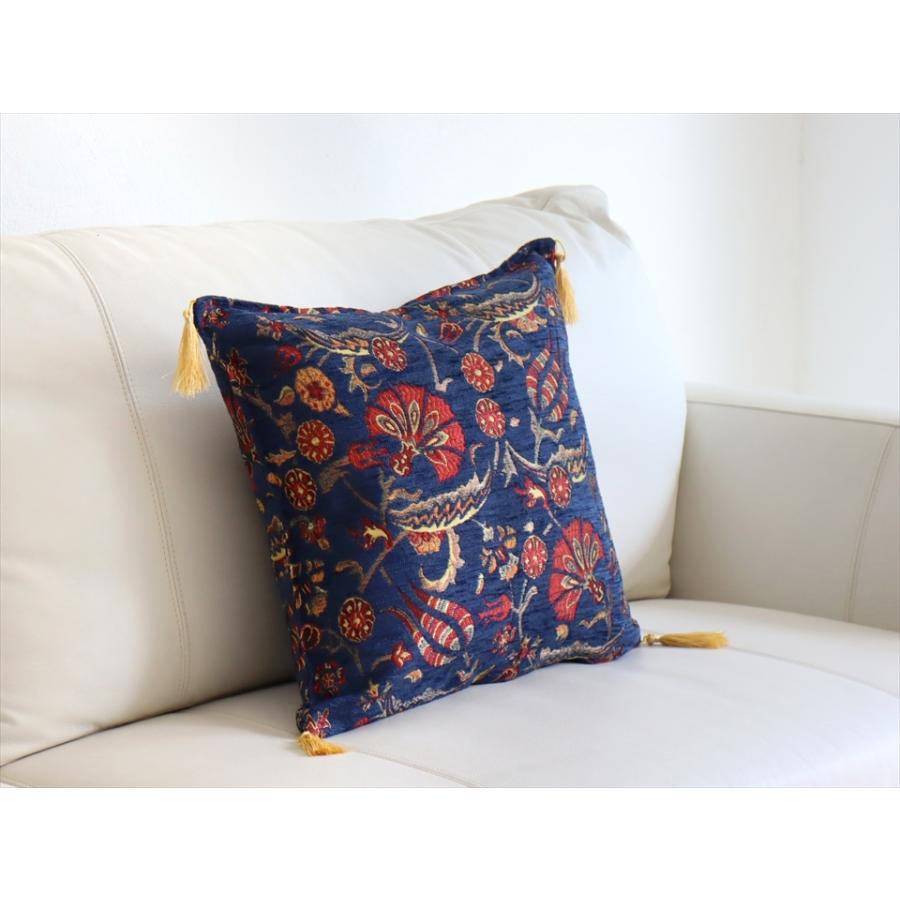 クッションカバー 45x45cm トルコデザイン シュニール素材のクッション