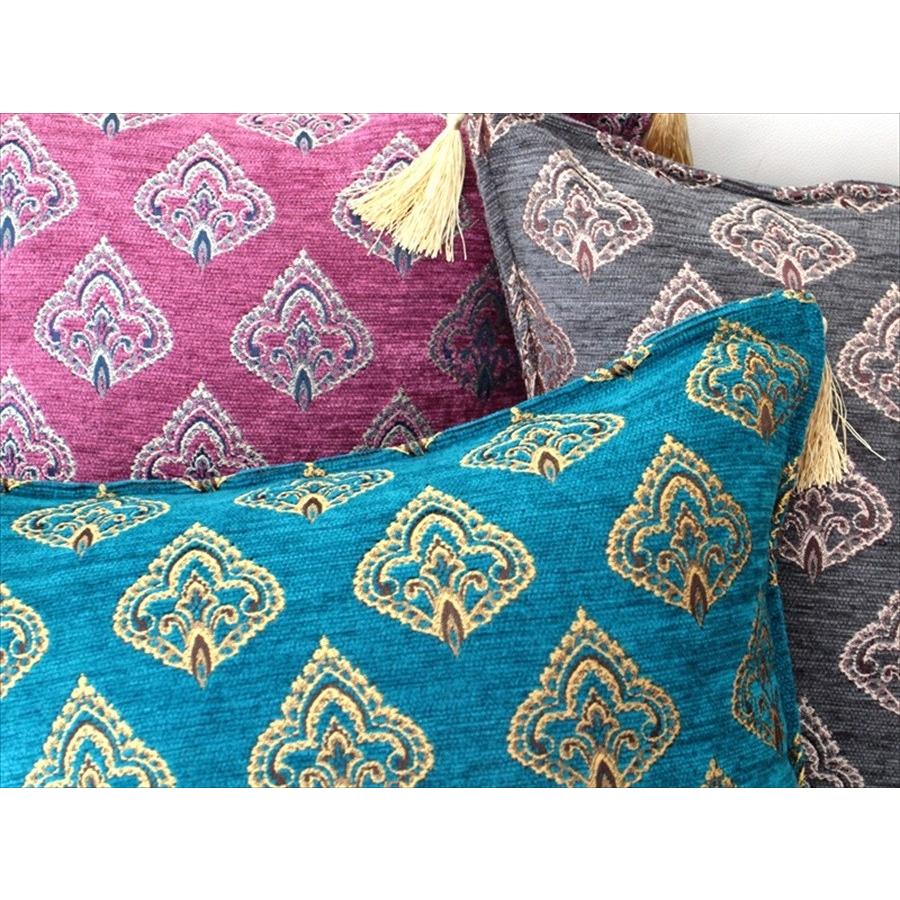 トルコ柄　クッションカバー トルコシュニール織スザンニ柄(トルコの桜)モチーフのクッション