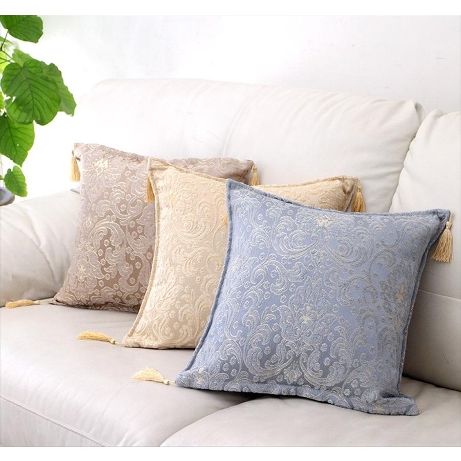 クッションカバー 45×45 高級感 トルコ エユップ スカイブルー