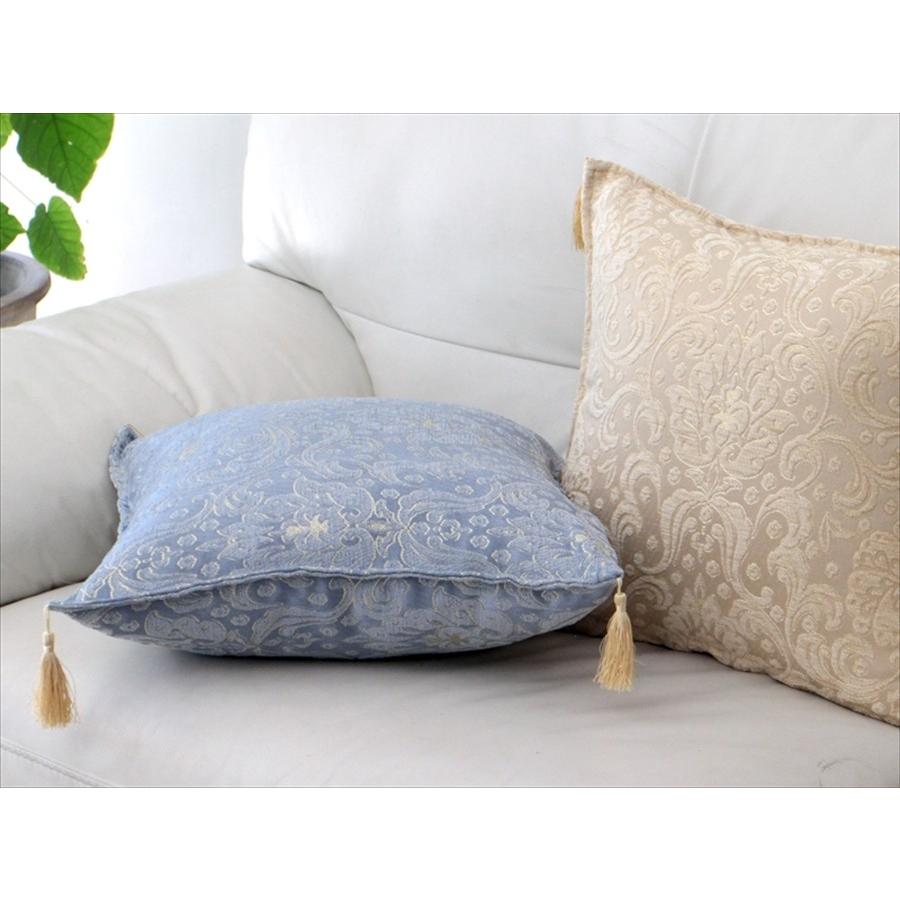 クッションカバー 45×45 高級感 トルコ エユップ スカイブルー