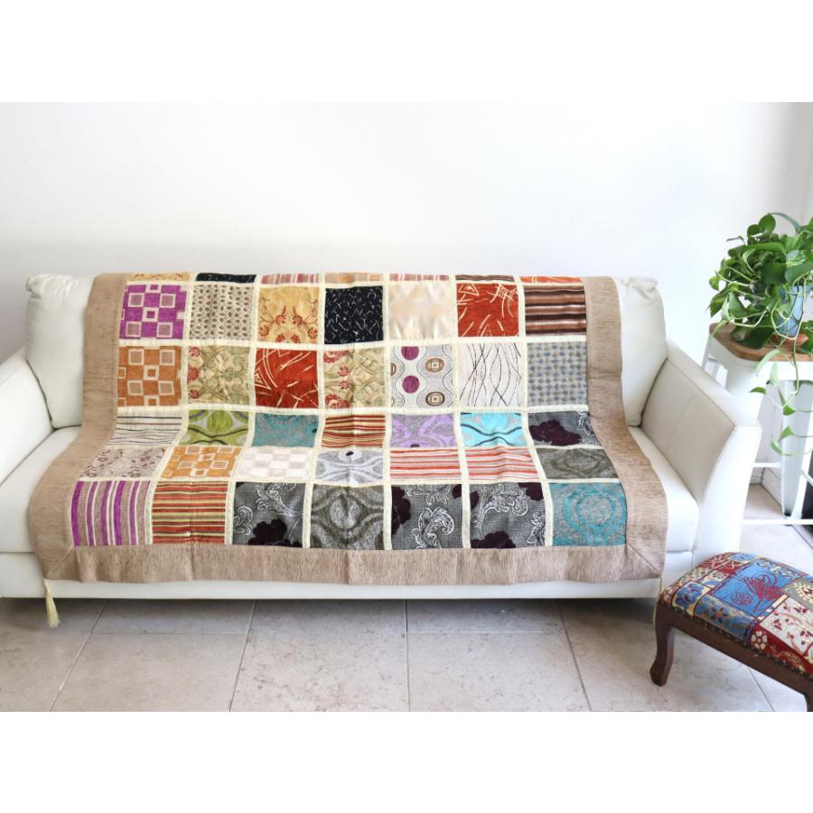 ソファカバー マルチカバー 150cm正方形 パッチワーク シュニール素材 インテリアファブリック トルコ製 | ブランド登録なし | 01