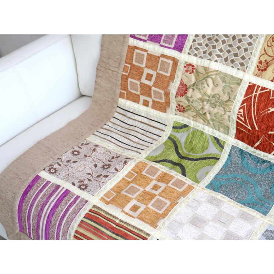 ソファカバー マルチカバー 150cm正方形 パッチワーク シュニール素材 インテリアファブリック トルコ製 | ブランド登録なし | 02