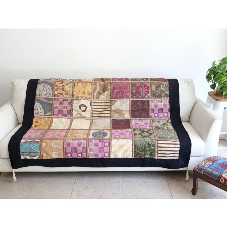 ソファカバー マルチカバー 150cm正方形 パッチワーク シュニール素材 インテリアファブリック トルコ製 | ブランド登録なし | 01