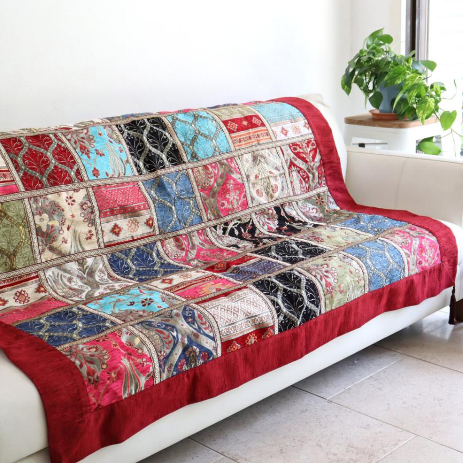 ソファカバー マルチカバー 150cm正方形 パッチワーク シュニール素材 インテリアファブリック トルコ製 | ブランド登録なし