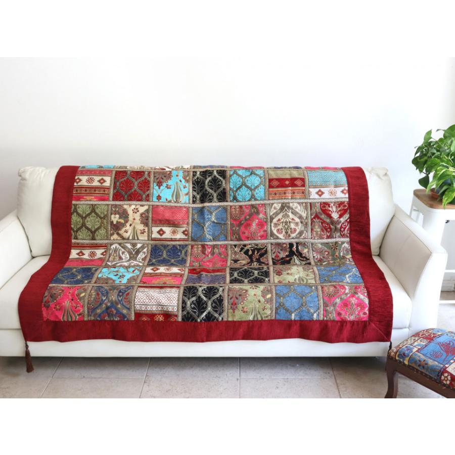 ソファカバー マルチカバー 150cm正方形 パッチワーク シュニール素材 インテリアファブリック トルコ製 | ブランド登録なし | 01