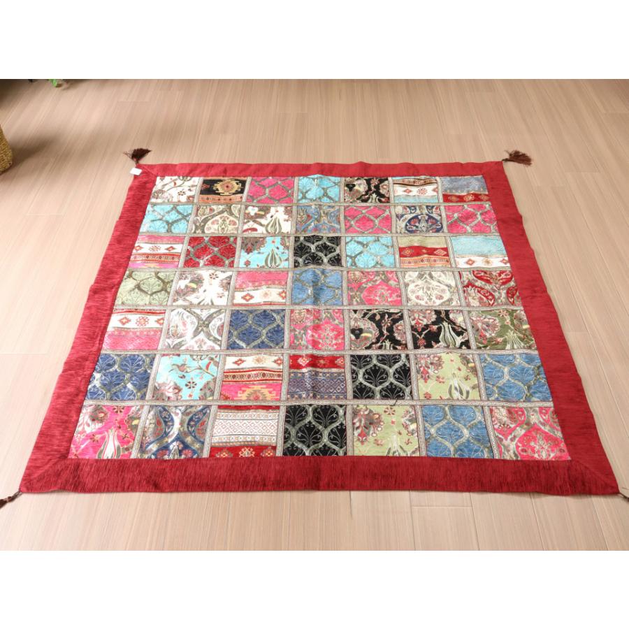 ソファカバー マルチカバー 150cm正方形 パッチワーク シュニール素材 インテリアファブリック トルコ製 | ブランド登録なし | 05