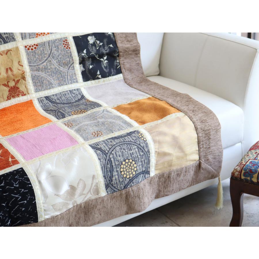 ソファカバー マルチカバー 150cm正方形 パッチワーク シュニール素材 インテリアファブリック トルコ製 | ブランド登録なし | 03