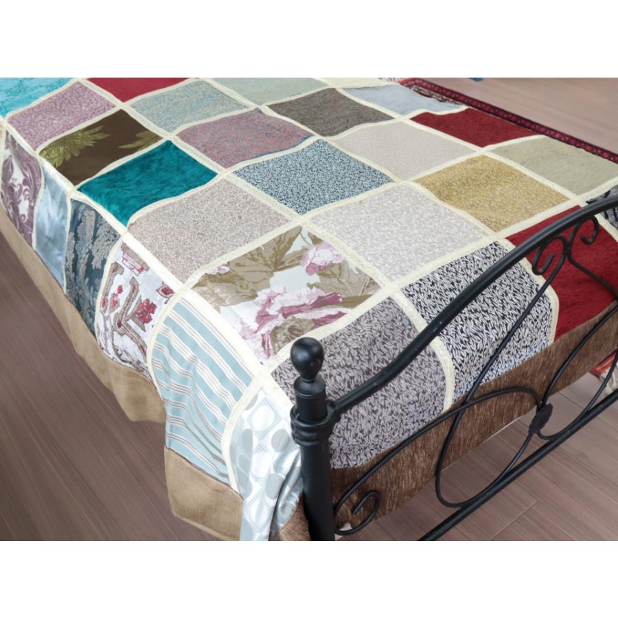 ベッドカバー ベッドスプレッド シングルサイズ パッチワーク シュニール素材 インテリアファブリック トルコ製 | ブランド登録なし | 02