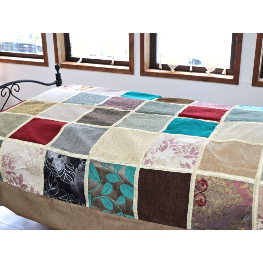 ベッドカバー ベッドスプレッド シングルサイズ パッチワーク シュニール素材 インテリアファブリック トルコ製 | ブランド登録なし | 03