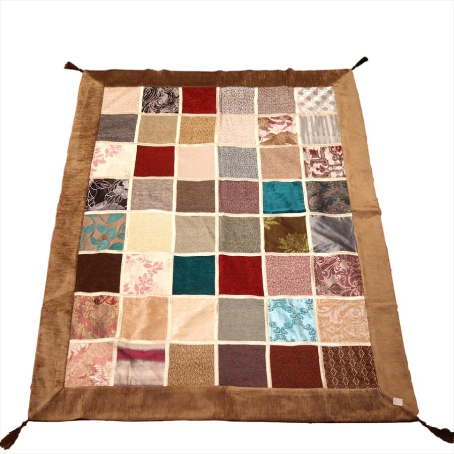 ベッドカバー ベッドスプレッド シングルサイズ パッチワーク シュニール素材 インテリアファブリック トルコ製 | ブランド登録なし | 06