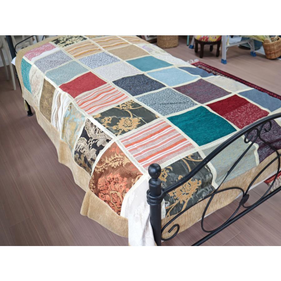 ベッドカバー ベッドスプレッド シングルサイズ パッチワーク シュニール素材 インテリアファブリック トルコ製 | ブランド登録なし | 02