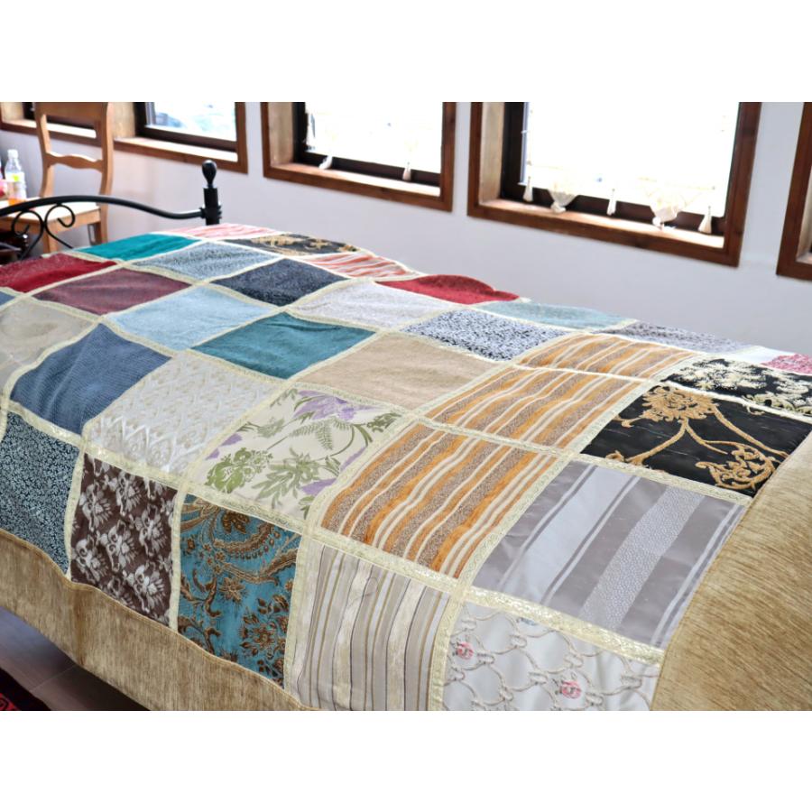 ベッドカバー ベッドスプレッド シングルサイズ パッチワーク シュニール素材 インテリアファブリック トルコ製 | ブランド登録なし | 03