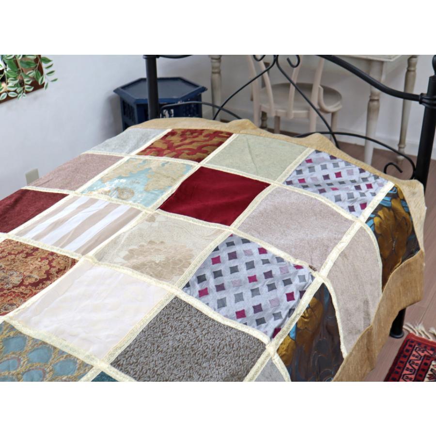 ベッドカバー ベッドスプレッド シングルサイズ パッチワーク シュニール素材 インテリアファブリック トルコ製 | ブランド登録なし | 01