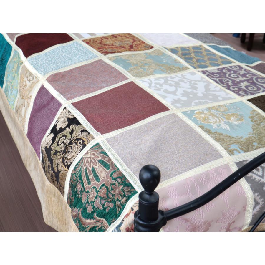 ベッドカバー ベッドスプレッド シングルサイズ パッチワーク シュニール素材 インテリアファブリック トルコ製 | ブランド登録なし | 02