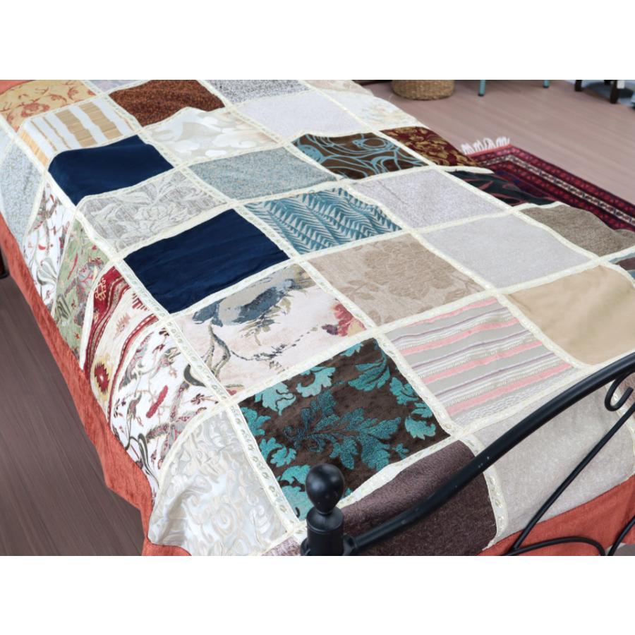 ベッドカバー ベッドスプレッド シングルサイズ パッチワーク