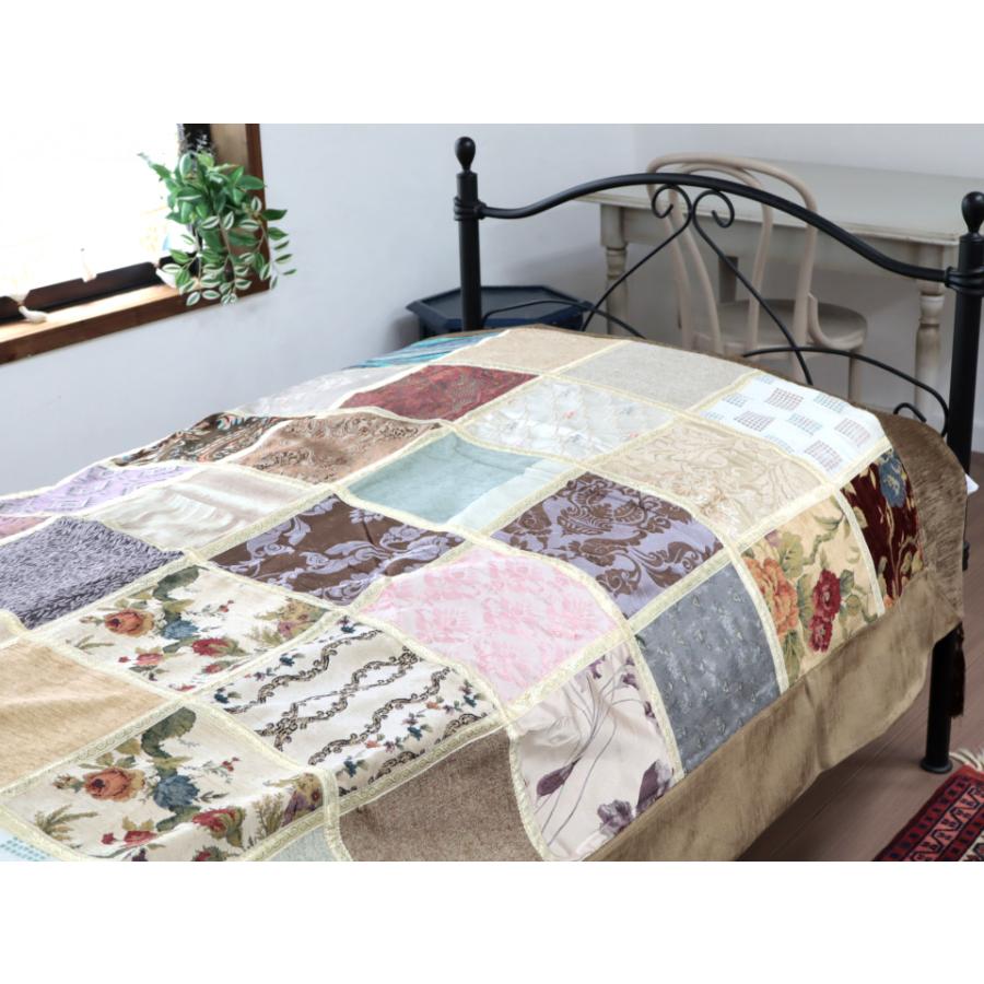 ベッドカバー ベッドスプレッド シングルサイズ パッチワーク シュニール素材 インテリアファブリック トルコ製 | ブランド登録なし | 01