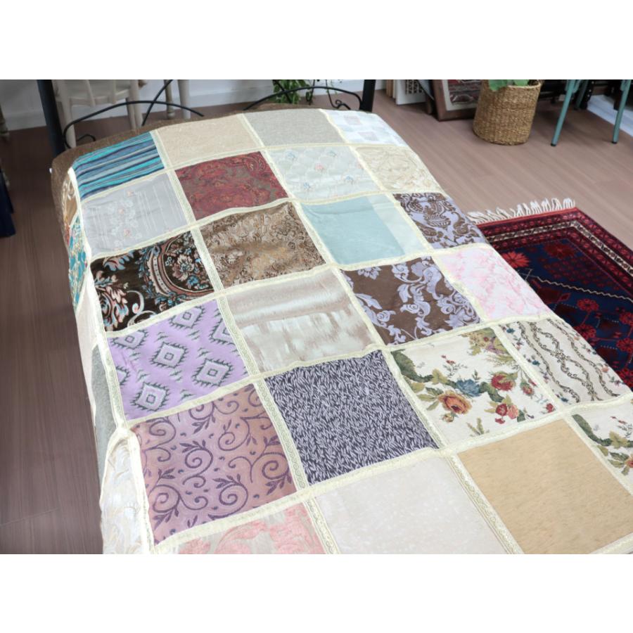 ベッドカバー ベッドスプレッド シングルサイズ パッチワーク シュニール素材 インテリアファブリック トルコ製 | ブランド登録なし | 02