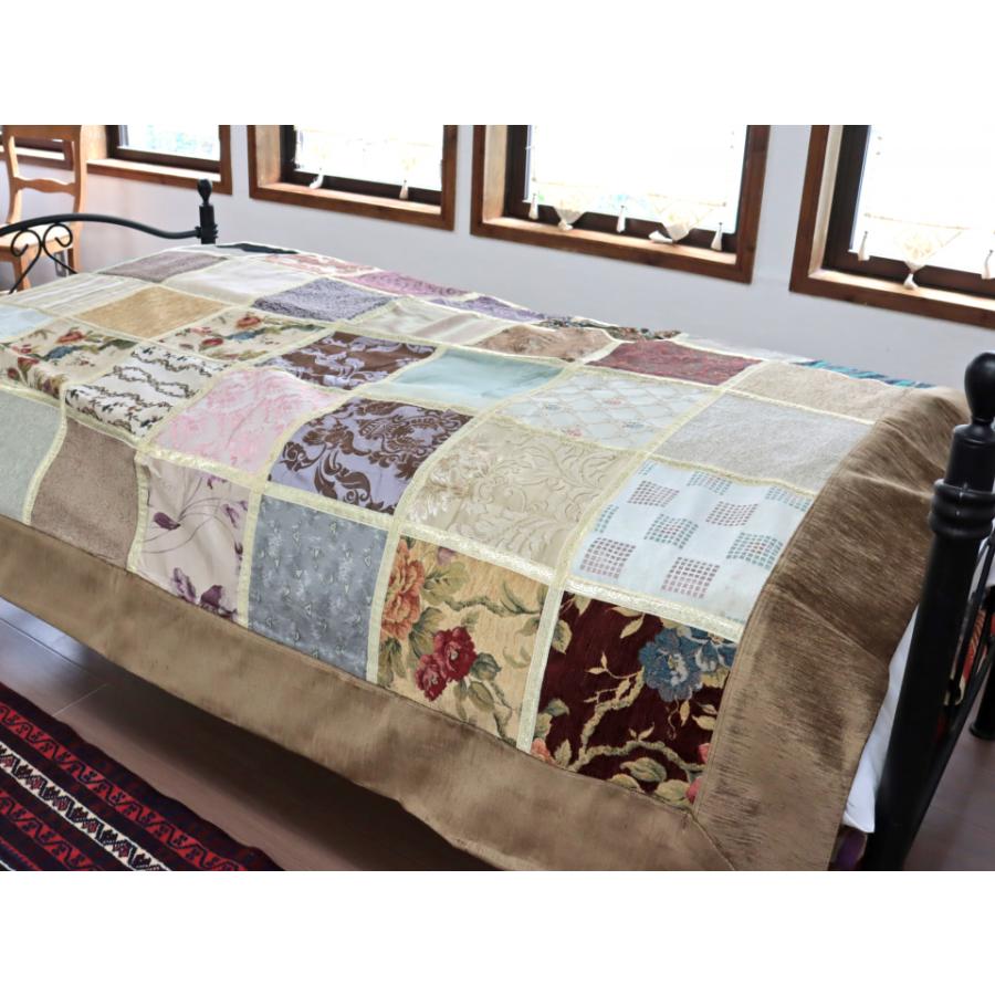 ベッドカバー ベッドスプレッド シングルサイズ パッチワーク シュニール素材 インテリアファブリック トルコ製 | ブランド登録なし | 03