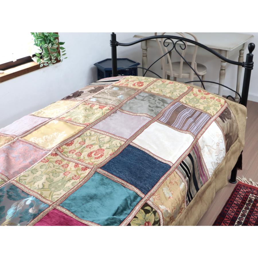 ベッドカバー ベッドスプレッド シングルサイズ パッチワーク シュニール素材 インテリアファブリック トルコ製 | ブランド登録なし | 01