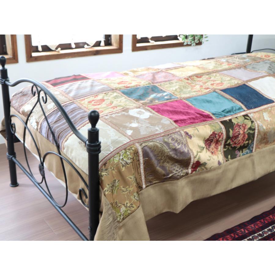 ベッドカバー ベッドスプレッド シングルサイズ パッチワーク シュニール素材 インテリアファブリック トルコ製 | ブランド登録なし | 02