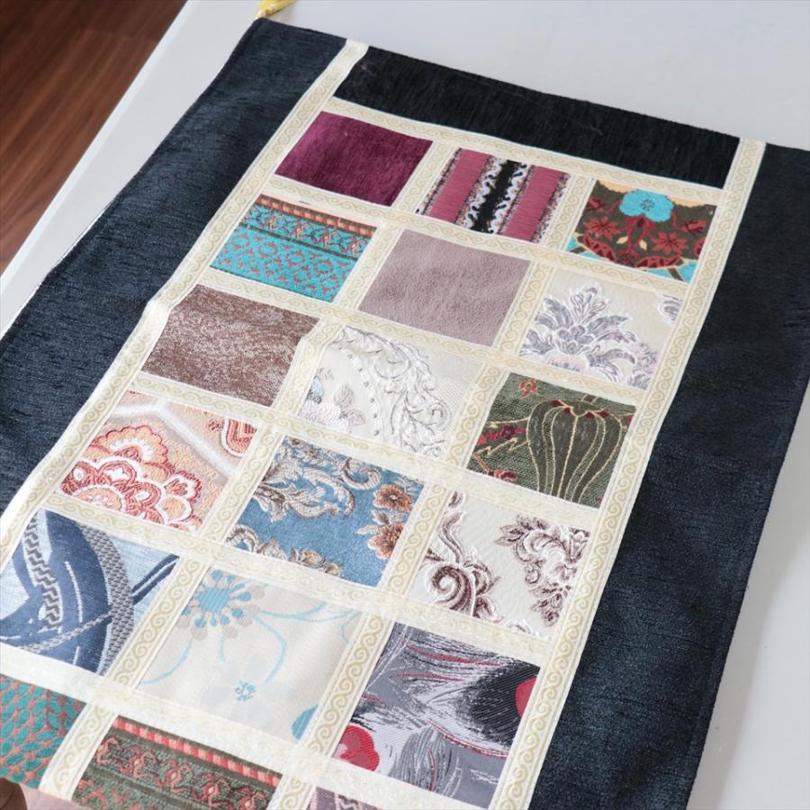 テーブルランナー　モザイクパッチワーク 142x50cmサイズ シュニール素材 |  | 02