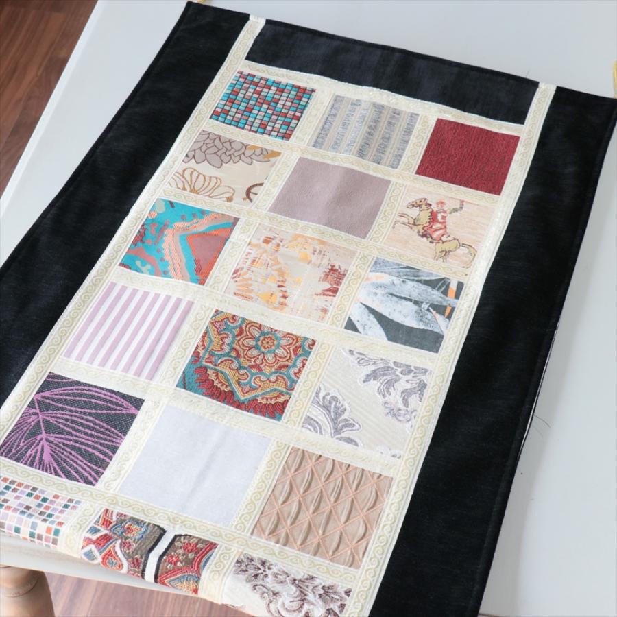 テーブルランナー　モザイクパッチワーク 142x50cmサイズ シュニール素材 |  | 02