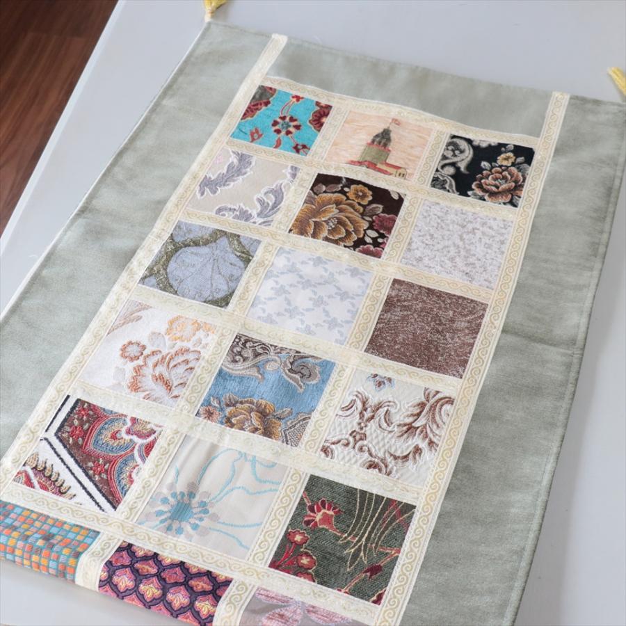 テーブルランナー　モザイクパッチワーク 142x50cmサイズ シュニール素材 |  | 02