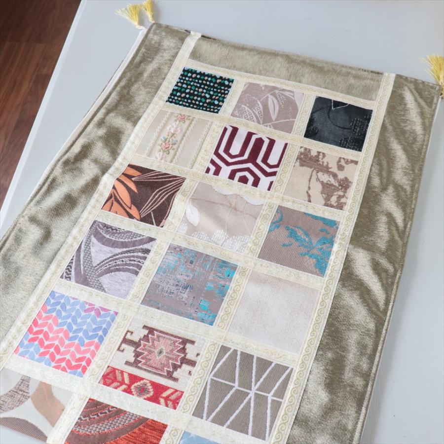 テーブルランナー　モザイクパッチワーク 142x50cmサイズ シュニール素材 |  | 02