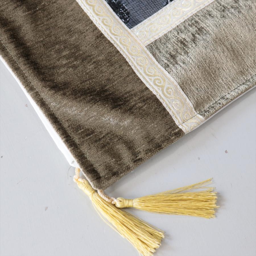 テーブルランナー　モザイクパッチワーク 142x50cmサイズ シュニール素材 |  | 03