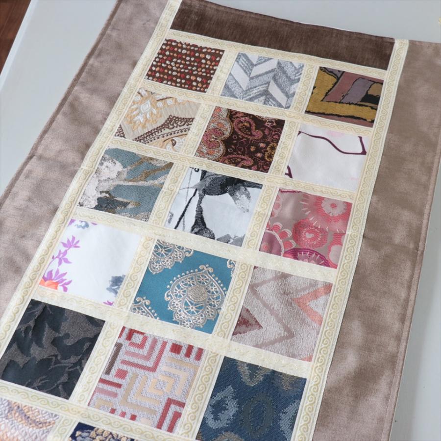 テーブルランナー　モザイクパッチワーク 142x50cmサイズ シュニール素材 |  | 02