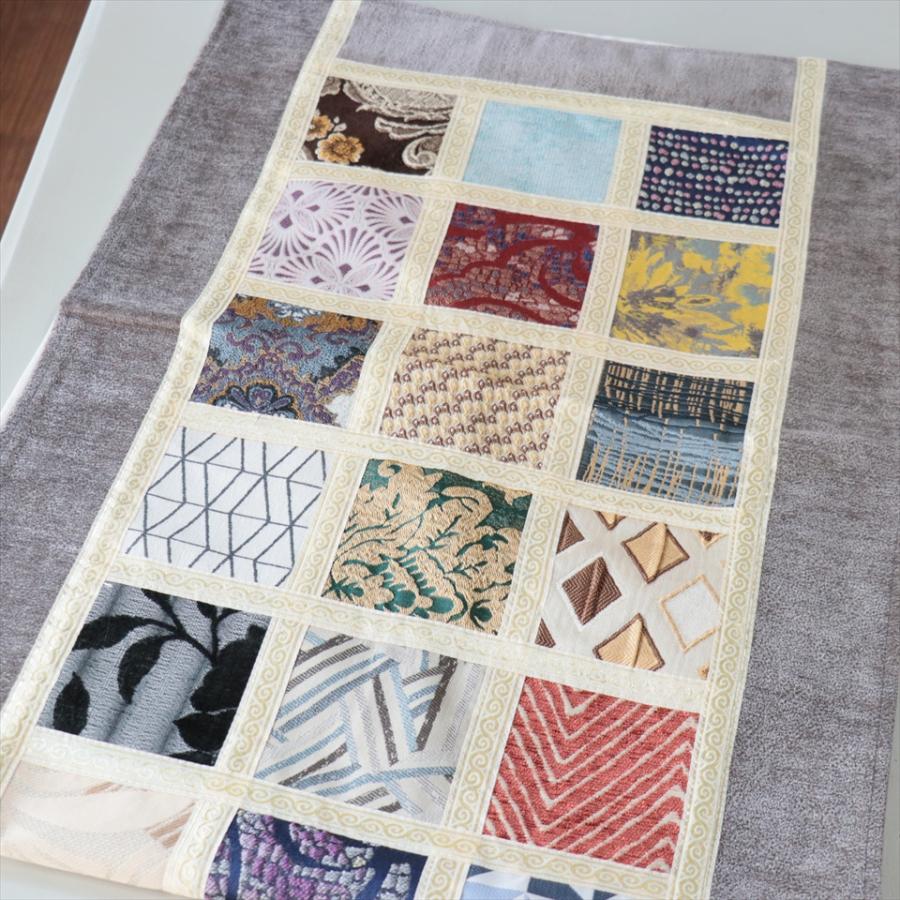 テーブルランナー　モザイクパッチワーク 142x50cmサイズ シュニール素材 |  | 02