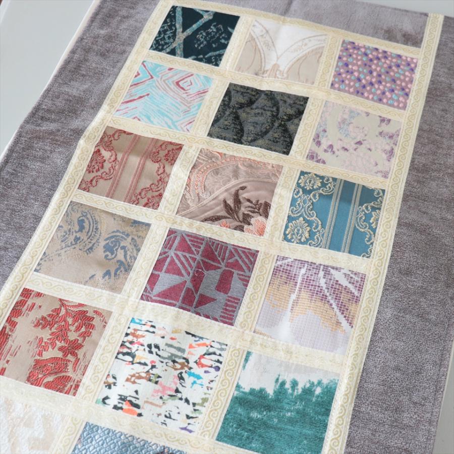 テーブルランナー　モザイクパッチワーク 142x50cmサイズ シュニール素材 |  | 02