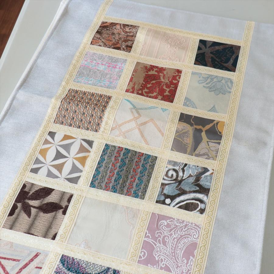 テーブルランナー　モザイクパッチワーク 142x50cmサイズ シュニール素材 |  | 02