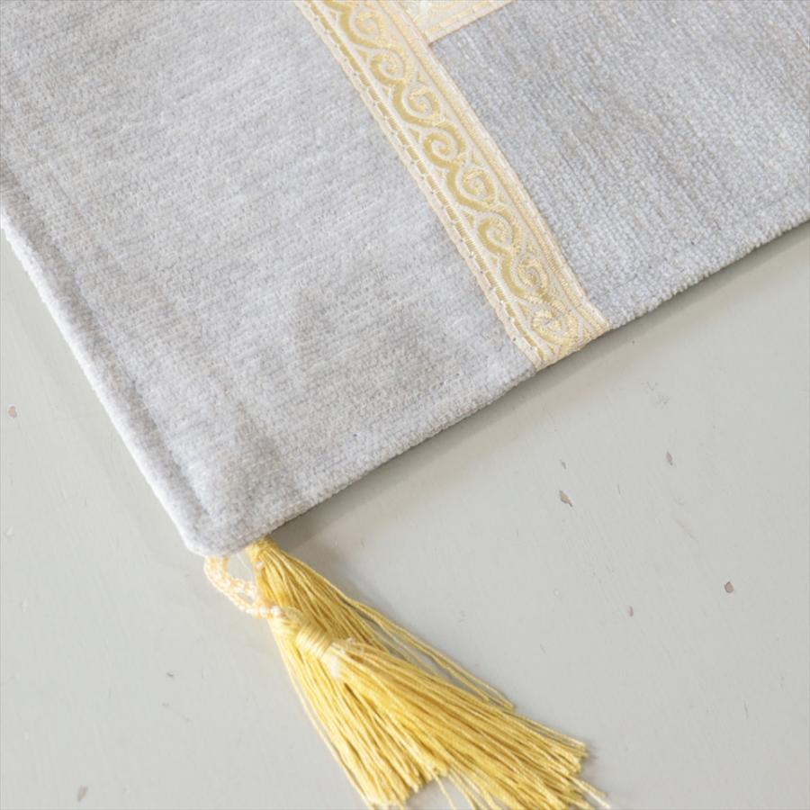 テーブルランナー　モザイクパッチワーク 142x50cmサイズ シュニール素材 |  | 03