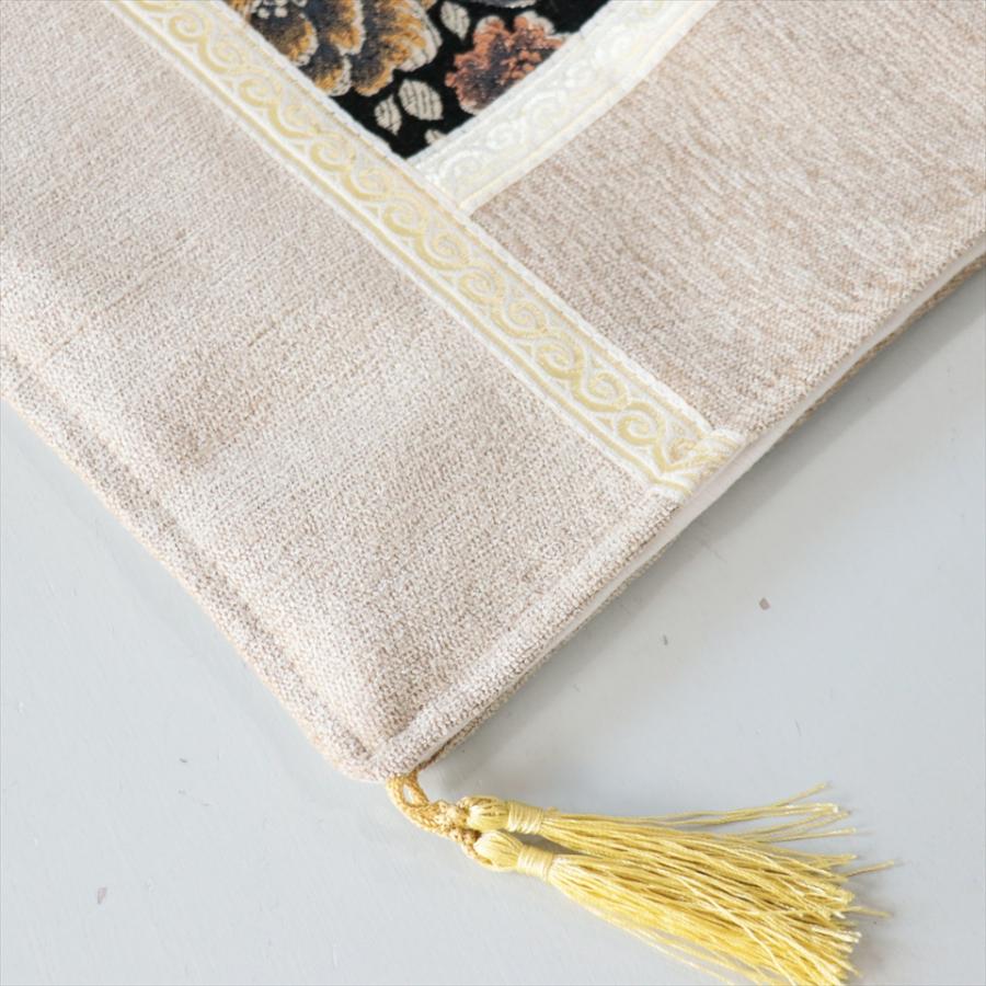 テーブルランナー　モザイクパッチワーク 142x50cmサイズ シュニール素材 |  | 03