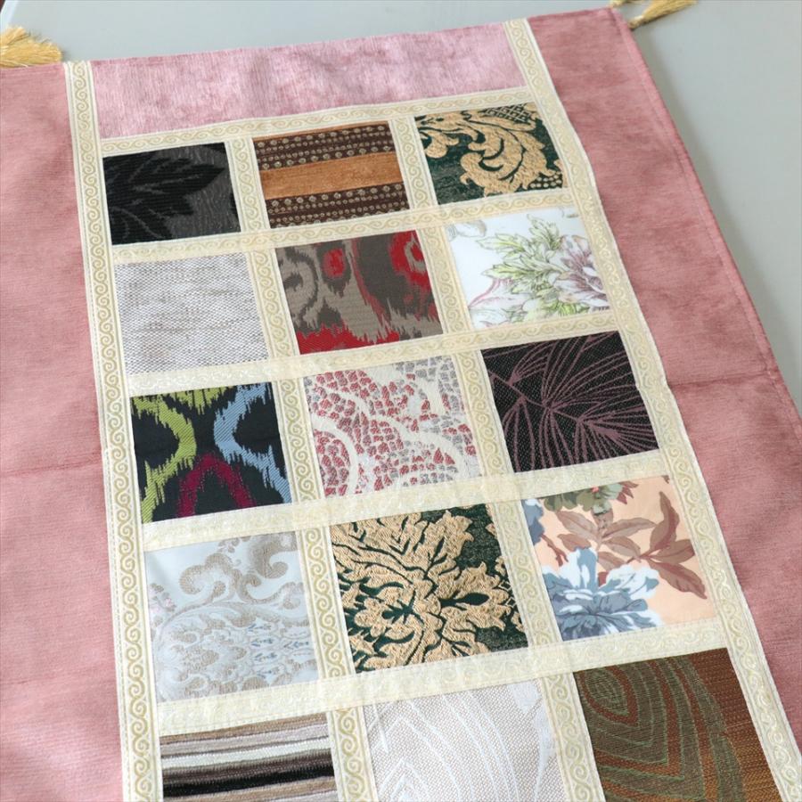 テーブルランナー　モザイクパッチワーク 142x50cmサイズ シュニール素材 |  | 02