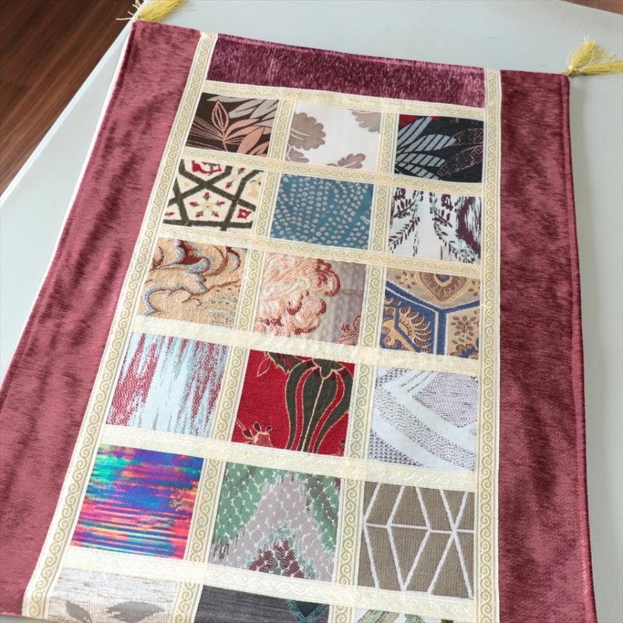 テーブルランナー　モザイクパッチワーク 142x50cmサイズ シュニール素材 |  | 02