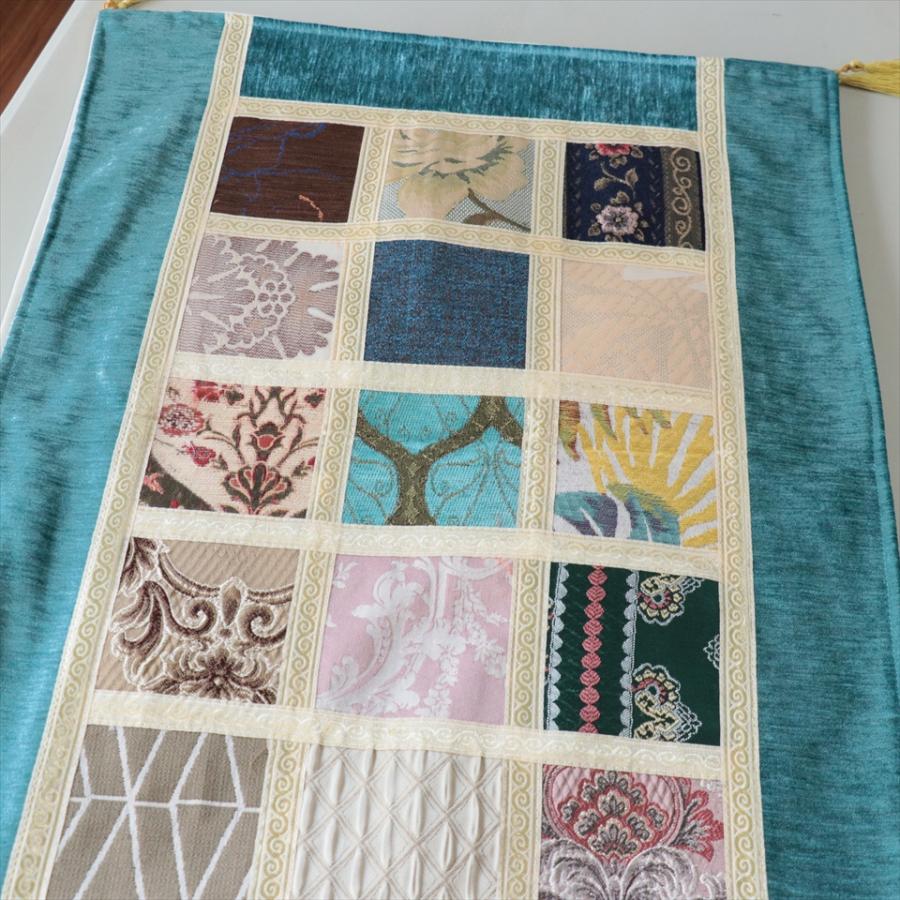 テーブルランナー　モザイクパッチワーク 142x50cmサイズ シュニール素材 |  | 02