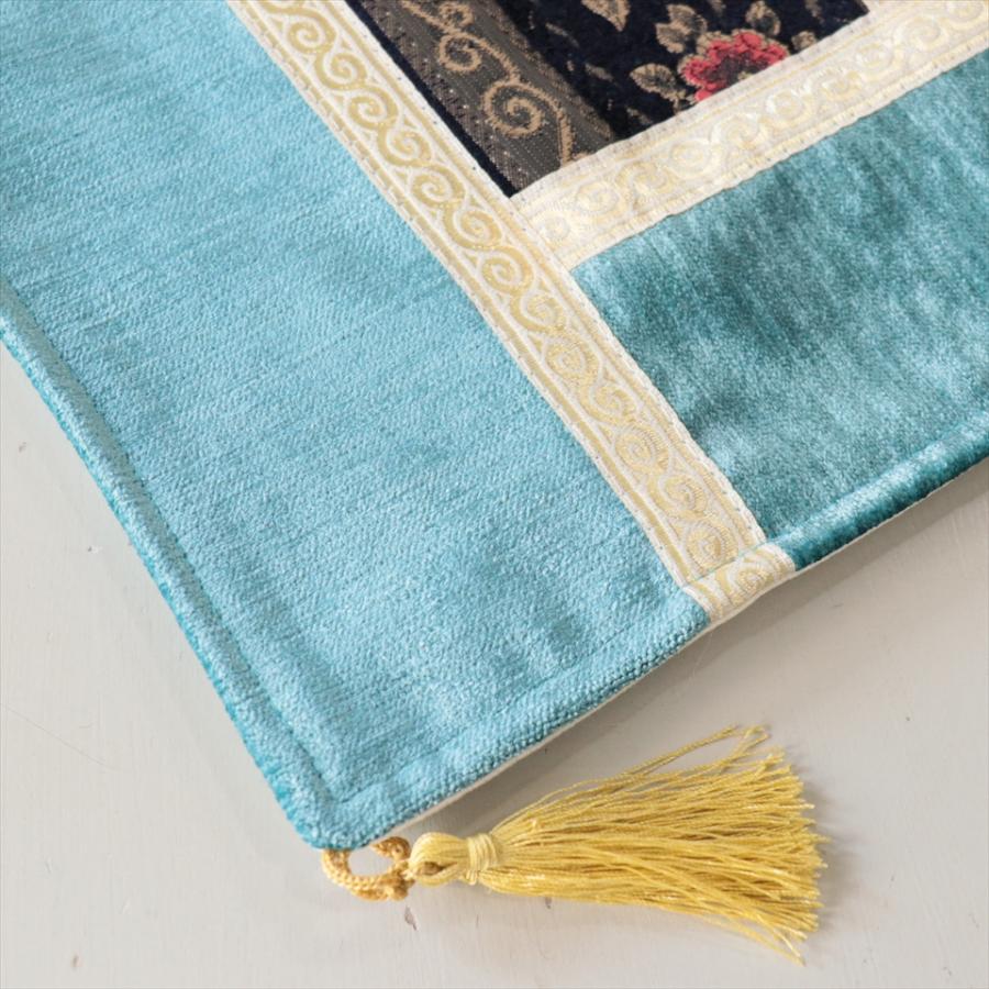 テーブルランナー　モザイクパッチワーク 142x50cmサイズ シュニール素材 |  | 03