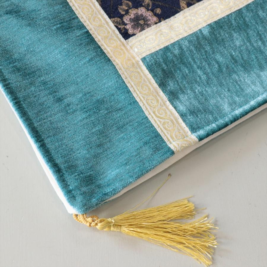 テーブルランナー　モザイクパッチワーク 142x50cmサイズ シュニール素材 |  | 03