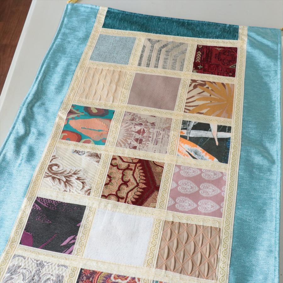 テーブルランナー　モザイクパッチワーク 142x50cmサイズ シュニール素材 |  | 02