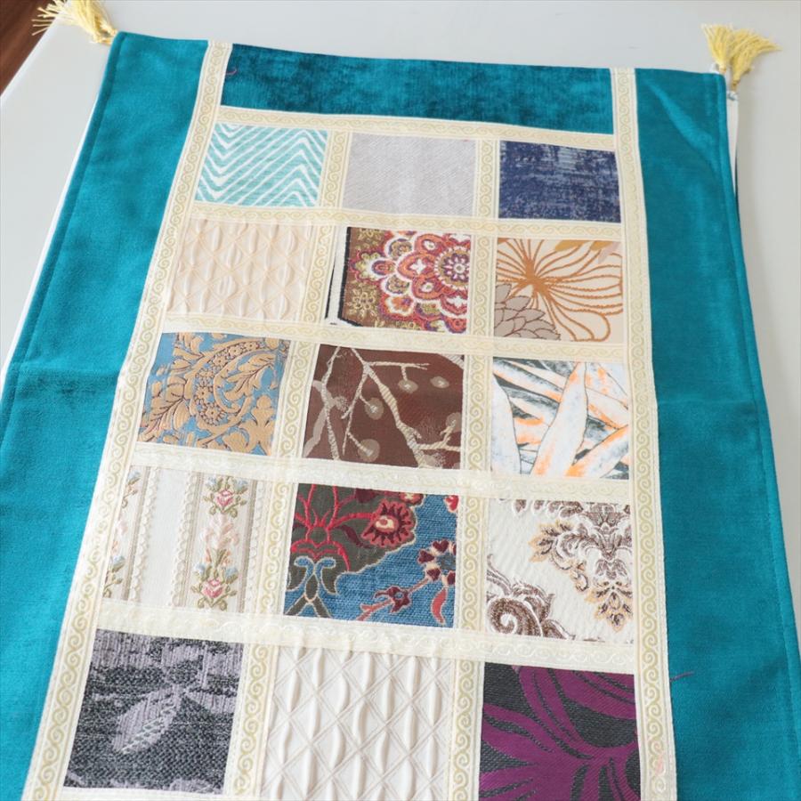 テーブルランナー　モザイクパッチワーク 142x50cmサイズ シュニール素材 |  | 02