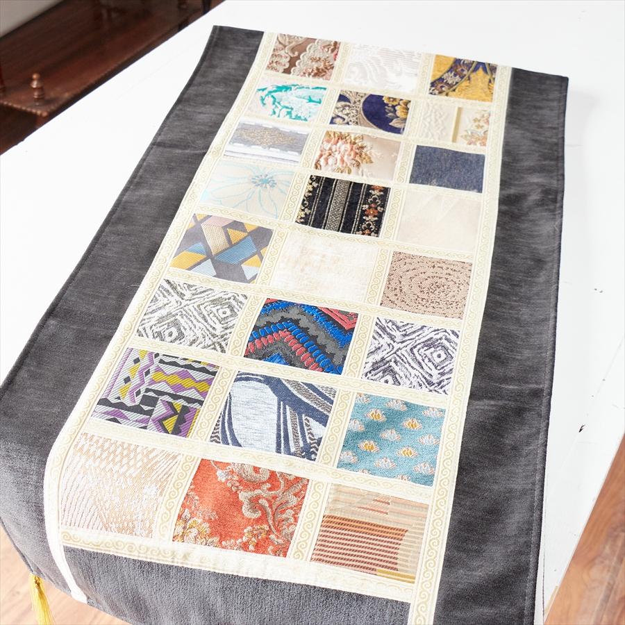 テーブルランナー　モザイクパッチワーク 200x50cmサイズ シュニール素材 |  | 03