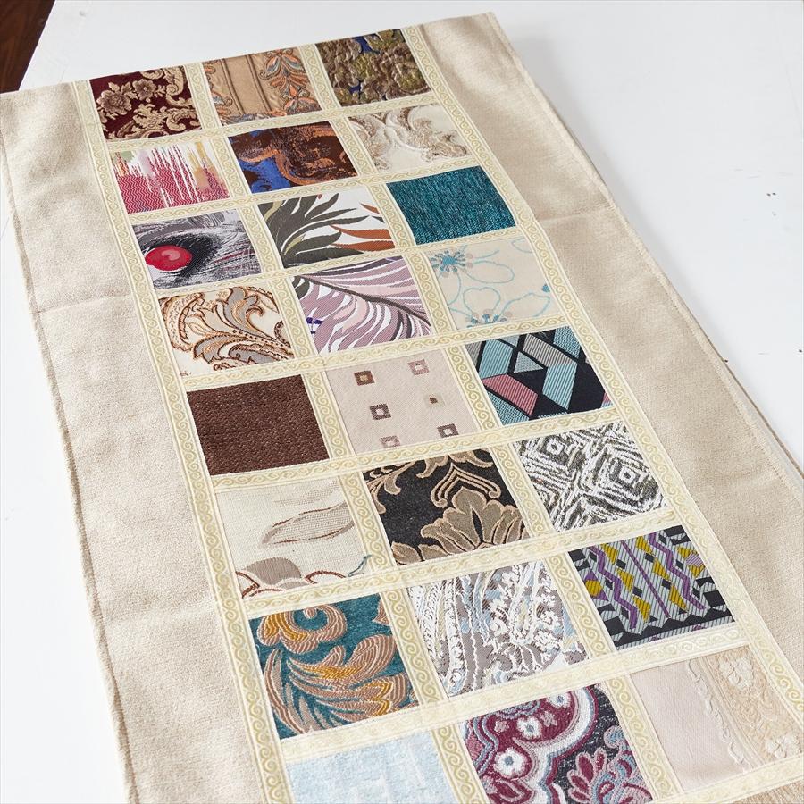 テーブルランナー　モザイクパッチワーク 200x50cmサイズ シュニール素材 |  | 03