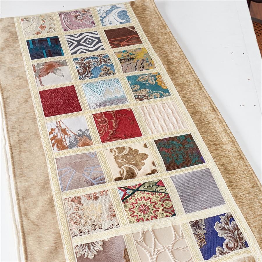 テーブルランナー　モザイクパッチワーク 200x50cmサイズ シュニール素材 |  | 03