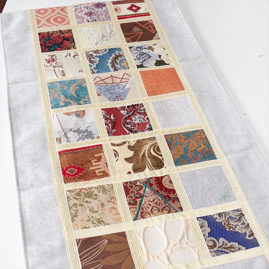 テーブルランナー　モザイクパッチワーク 200x50cmサイズ シュニール素材 |  | 03