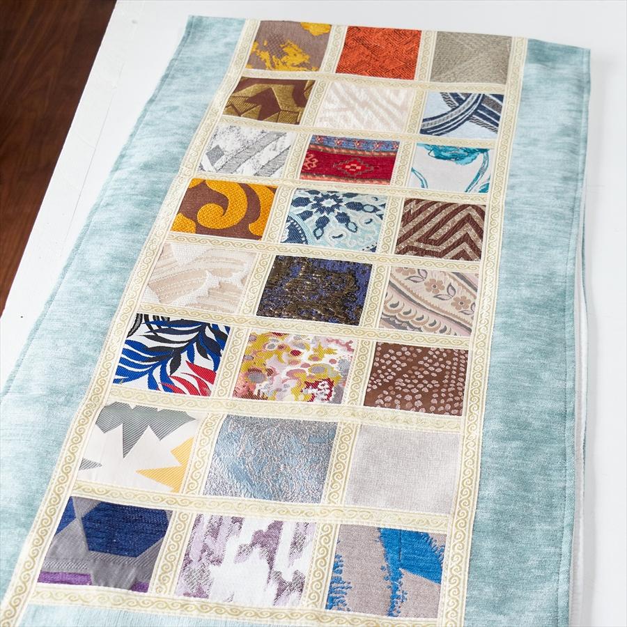 テーブルランナー　モザイクパッチワーク 200x50cmサイズ シュニール素材 |  | 02