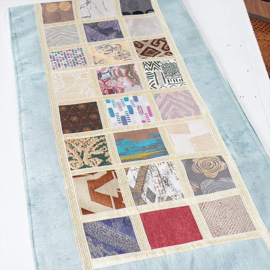 テーブルランナー　モザイクパッチワーク 200x50cmサイズ シュニール素材 |  | 03