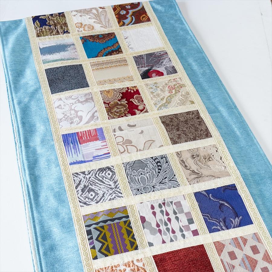 テーブルランナー　モザイクパッチワーク 200x50cmサイズ シュニール素材 |  | 03